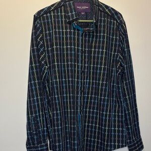 Vincent D'Amerique Mens Purple Label Large Button Up Collared Shirt